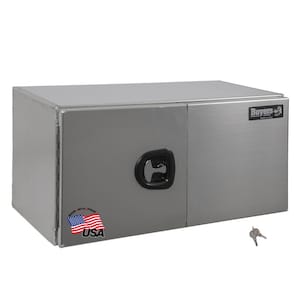 24 in. x 24 in. x 60 in. Smooth Aluminum Underbody Truck Tool Box with Barn Door