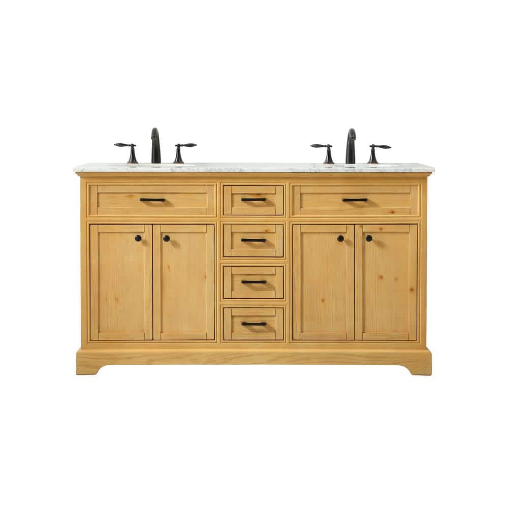 Simply Living 60 in. W x 21.5 in. D x 35 in. H Bath Vanity in Natural Wood 