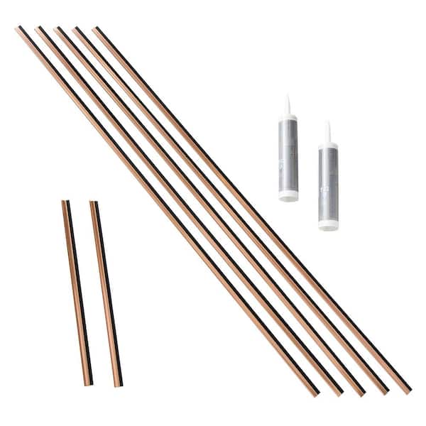 Polished Copper 47 in. Vinyl Backsplash Accessory Kit (5-Pack)