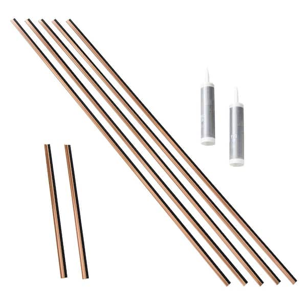 Fasade Polished Copper 47 in. Vinyl Backsplash Accessory Kit (5-Pack)