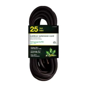 25 ft. 14/3 SJTW Outdoor Extension Cord, Black
