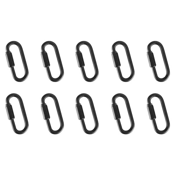 10-Pack Heavy-Duty Chain Connecting Link Size:1-3/4 in. L x 3/4 in. W Matte Black Finish, 9-Gauge