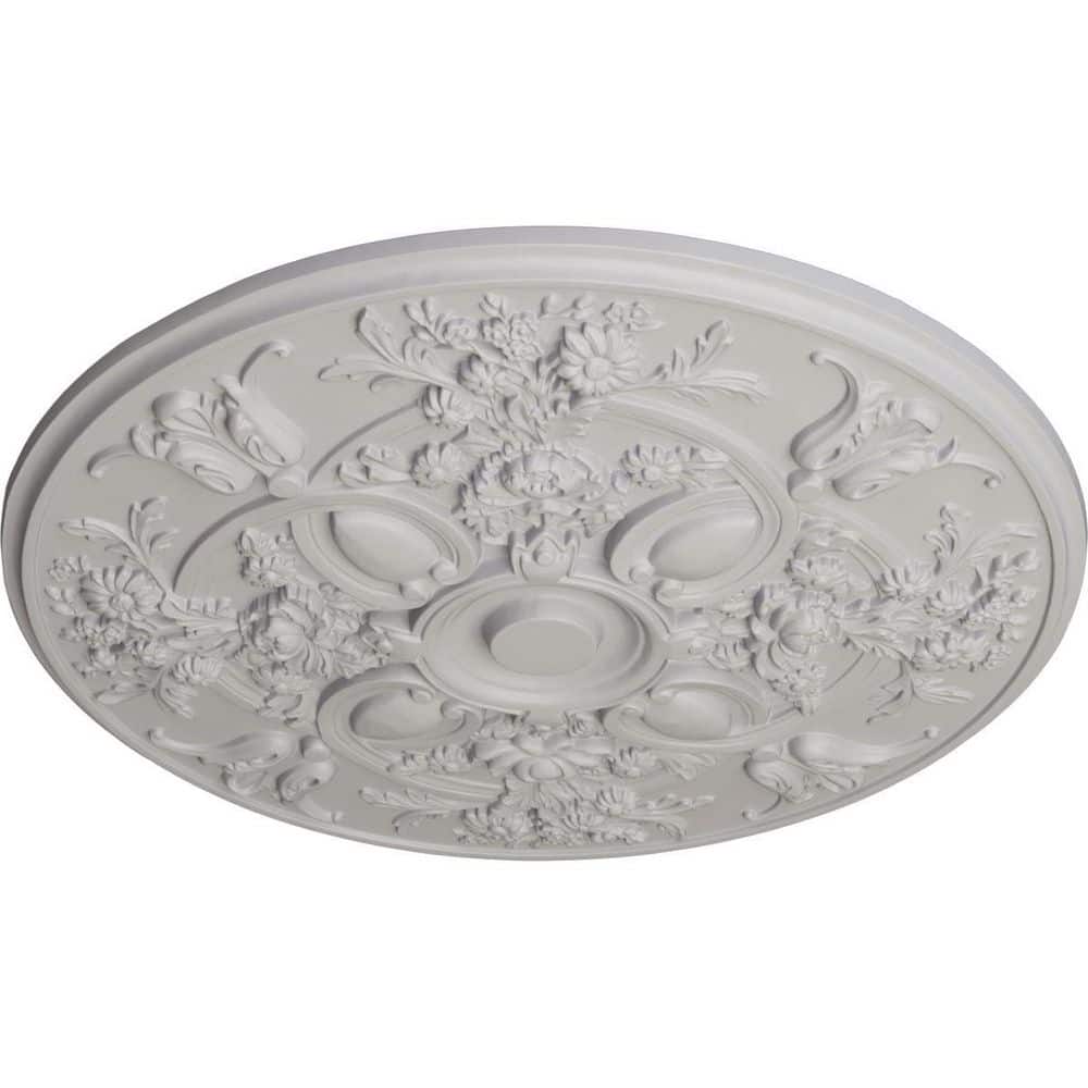 Ultra Pure White Hand-Painted Baile Ceiling Medallion