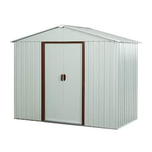 8 ft. x 4 ft. Outdoor Metal Storage Shed White, 28.94 sq. ft.