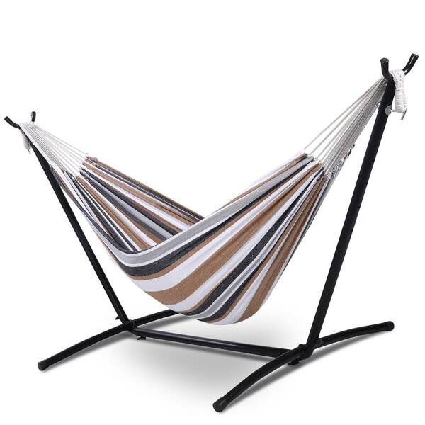 Alpulon 10 ft. 2Person Cotton Hammock with Stand and Carry Bag ZMWV580