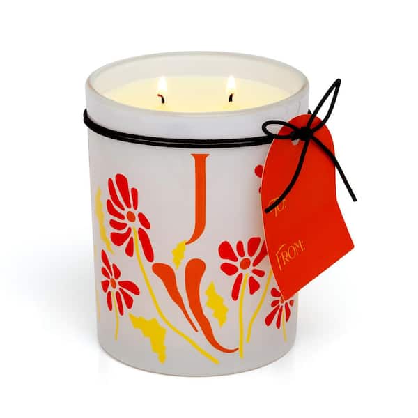 17.5 fl. oz Pink Peony, Tumbler Scented Candle-Dual Wicks, 110-Hour Burn Time (Letter J, 1 Pack)