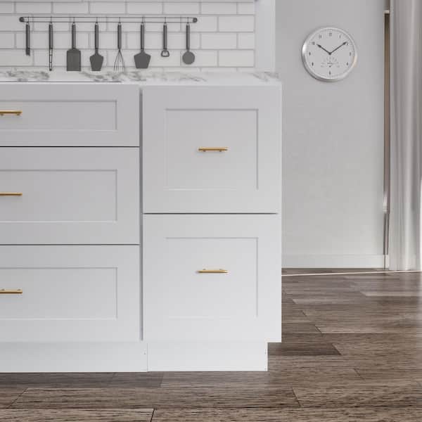 Easy DIY 18 in. W x 24 in. D x 34.5 in. H in Shaker White Ready to Assemble Drawer Base Kitchen Cabinet with 2-Drawers