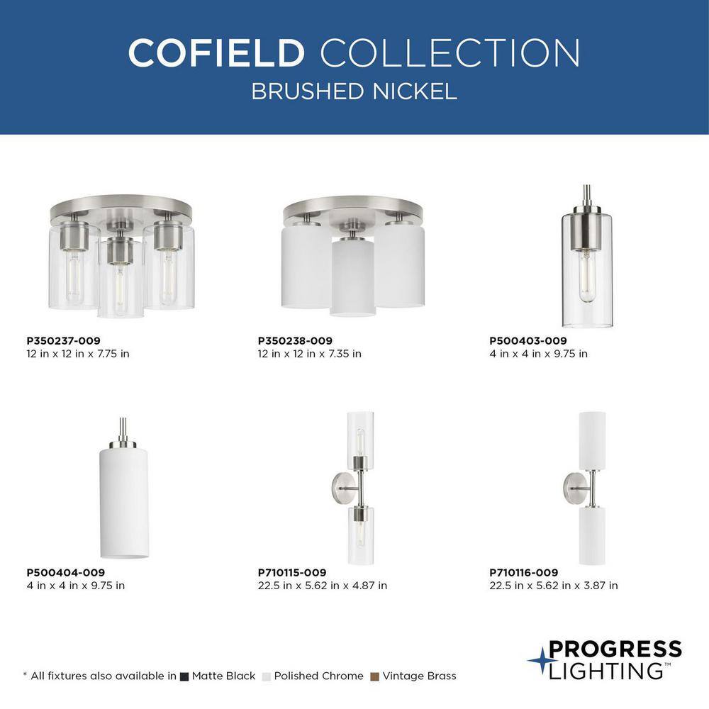 Cofield 3-Light Brushed Nickel Flush Mount with Glass Shades