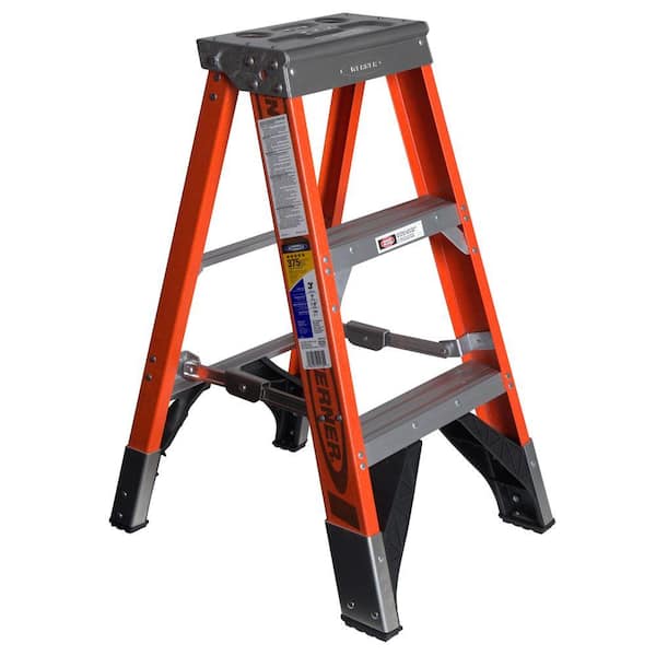 Werner 3 ft. Fiberglass Step Ladder with 375 lb. Load Capacity Type IAA Duty Rating