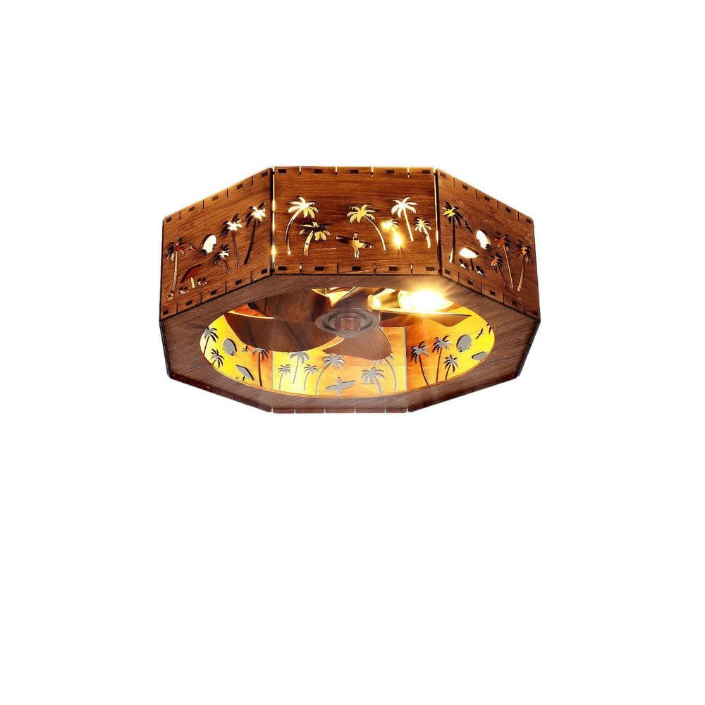 "19.7"" Farmhouse Caged Bladeless Ceiling Fan Light - Beach Pattern, Reversible Motor, 6 Speeds" price history on PriceWatchPro