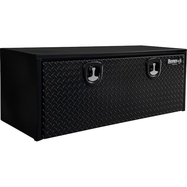 Buyers Products Company 18 in. x 18 in. x 48 in. Gloss Black Steel Underbody Truck Tool Box with Aluminum Door