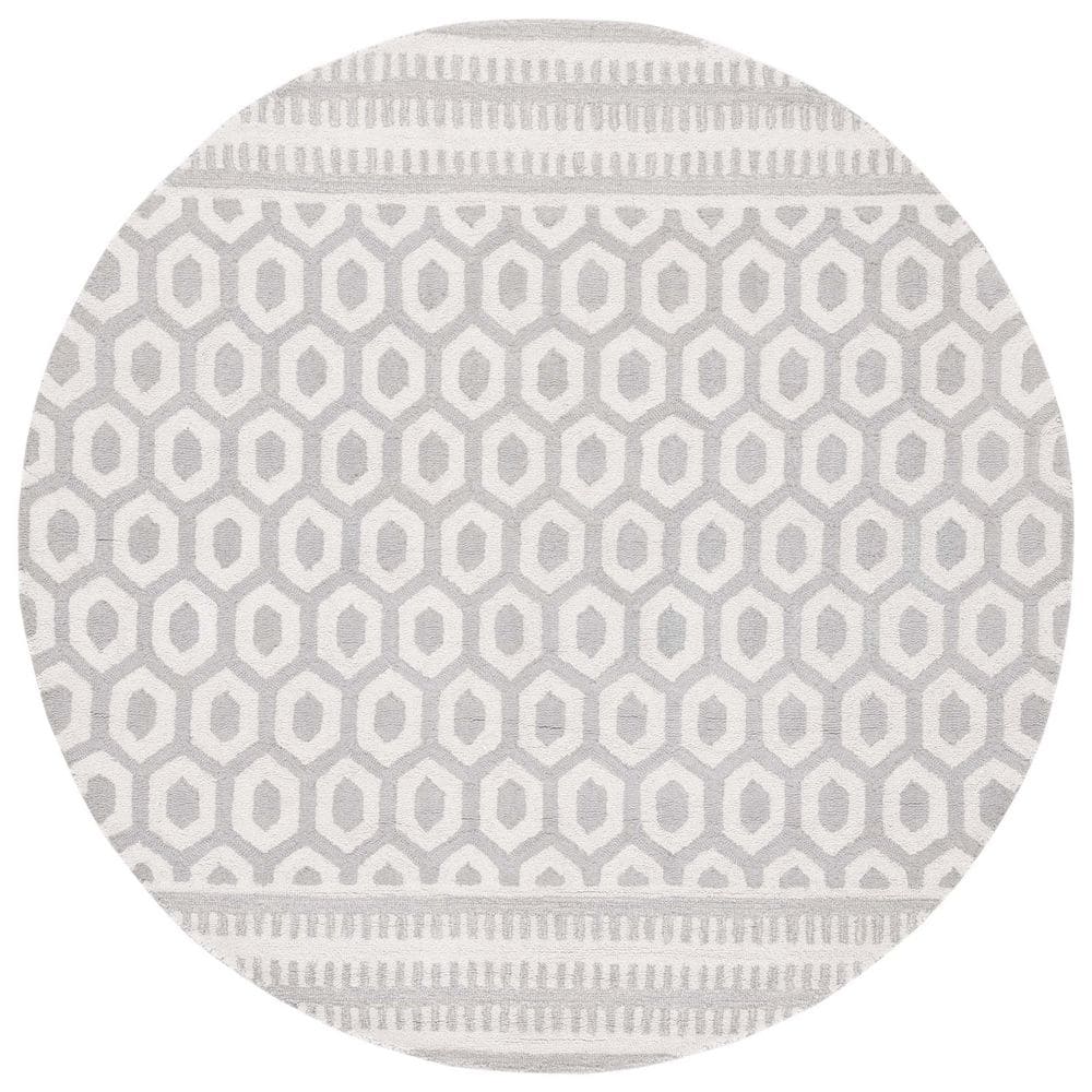 Capri 6 ft. x 6 ft. Ivory/Gray Border Lattice Round Area Rug price history on PriceWatchPro