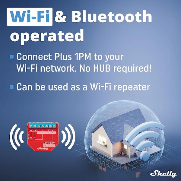 Shelly Plus 1 PM Mini, Compact Smart Relay Switch