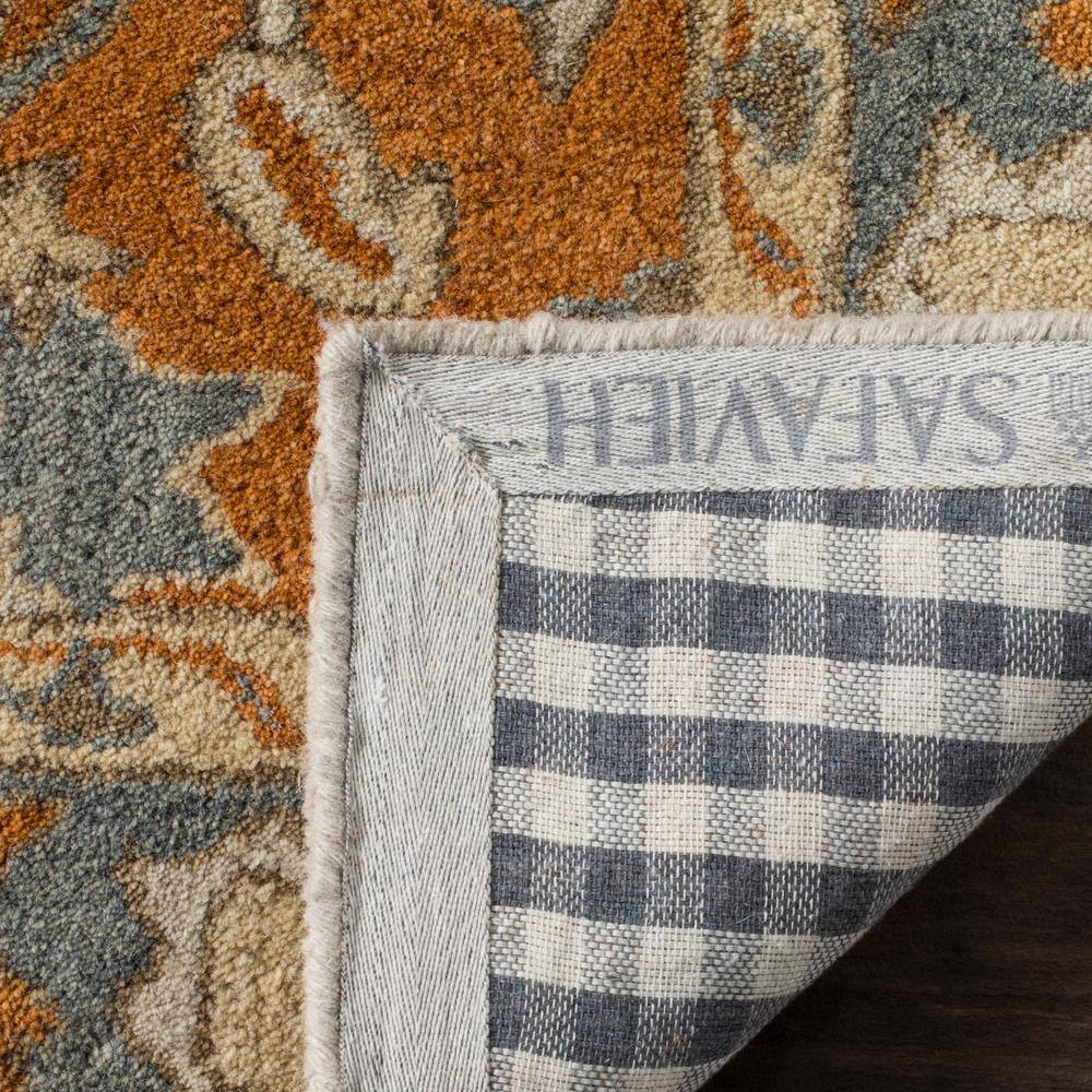 Heritage Light Blue and Rust Wool Hand-Tufted Runner Rug
