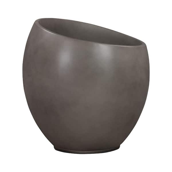 Armen Living Moonstone 20 in. Tall Brushed Concrete Indoor or Outdoor Planter in Grey