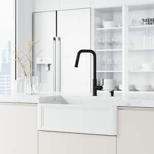 Hart Angular Single Handle Pull-Down Spout Kitchen Faucet Set with Soap Dispenser in Matte Black