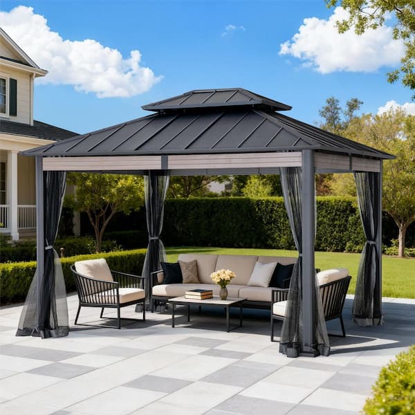 Sunjoy 10 ft. x 12 ft. Heavy-Duty Steel Hardtop Gazebo with