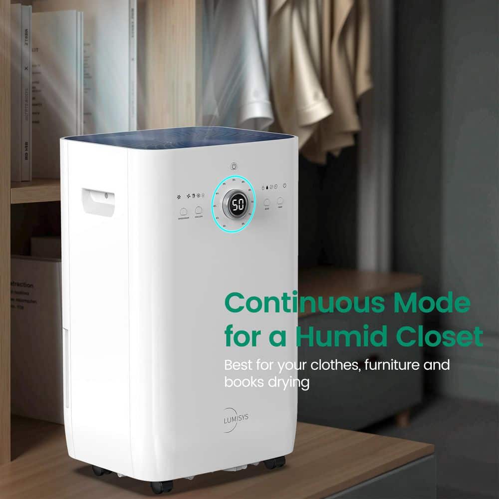 125 Pt White Commercial Dehumidifier with Pump and Auto Defrost