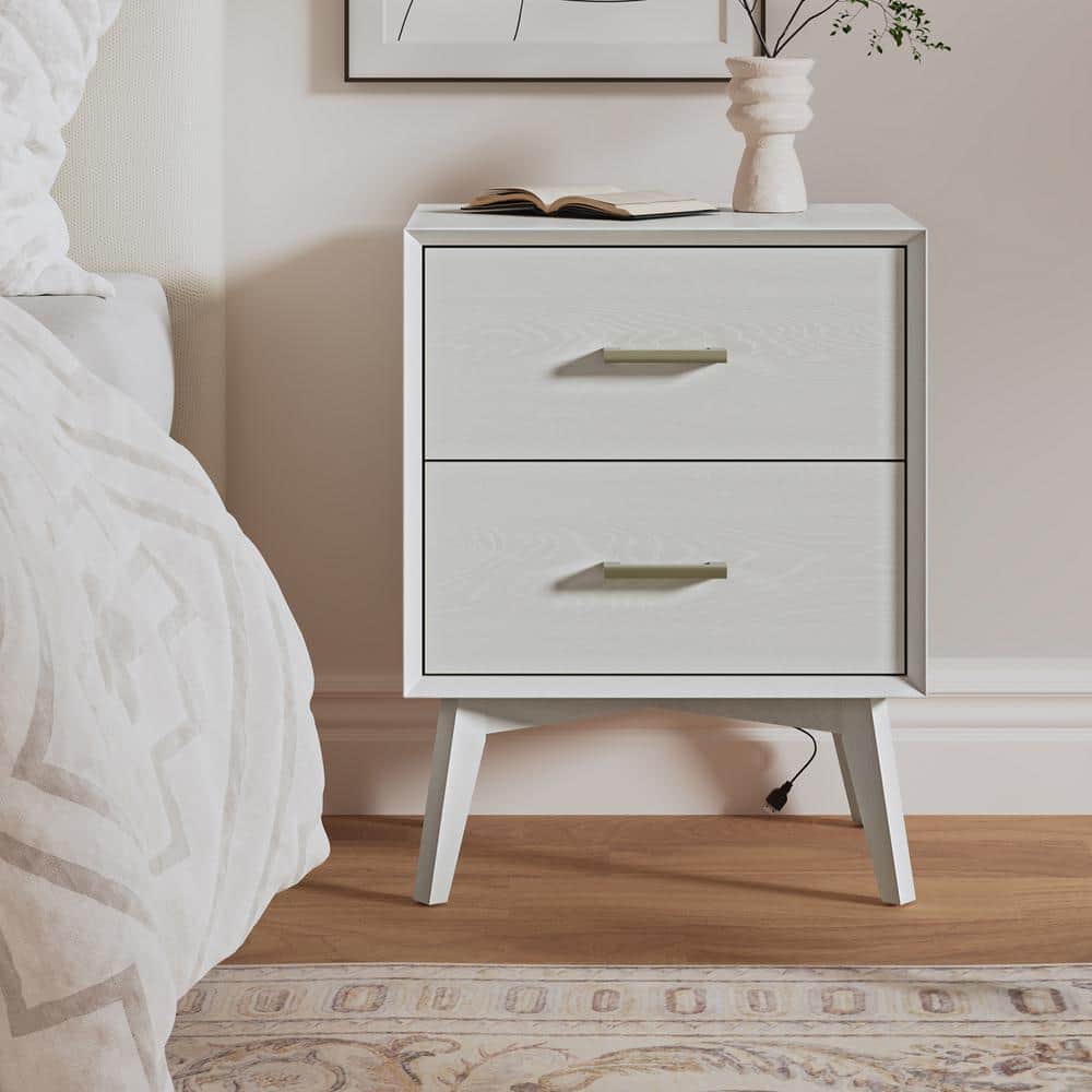 Anselmo White 20 in. W 2 Drawer Nightstand