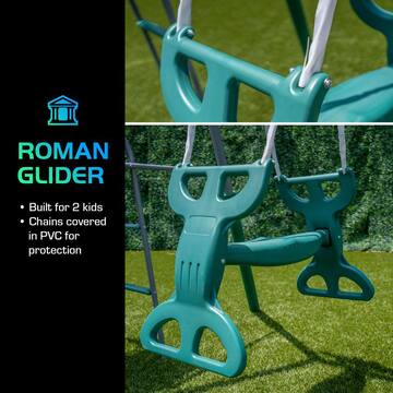 Rochester Metal Swing Set with Slide