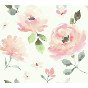 45 sq. ft. Watercolor Blooms Premium Peel and Stick Wallpaper