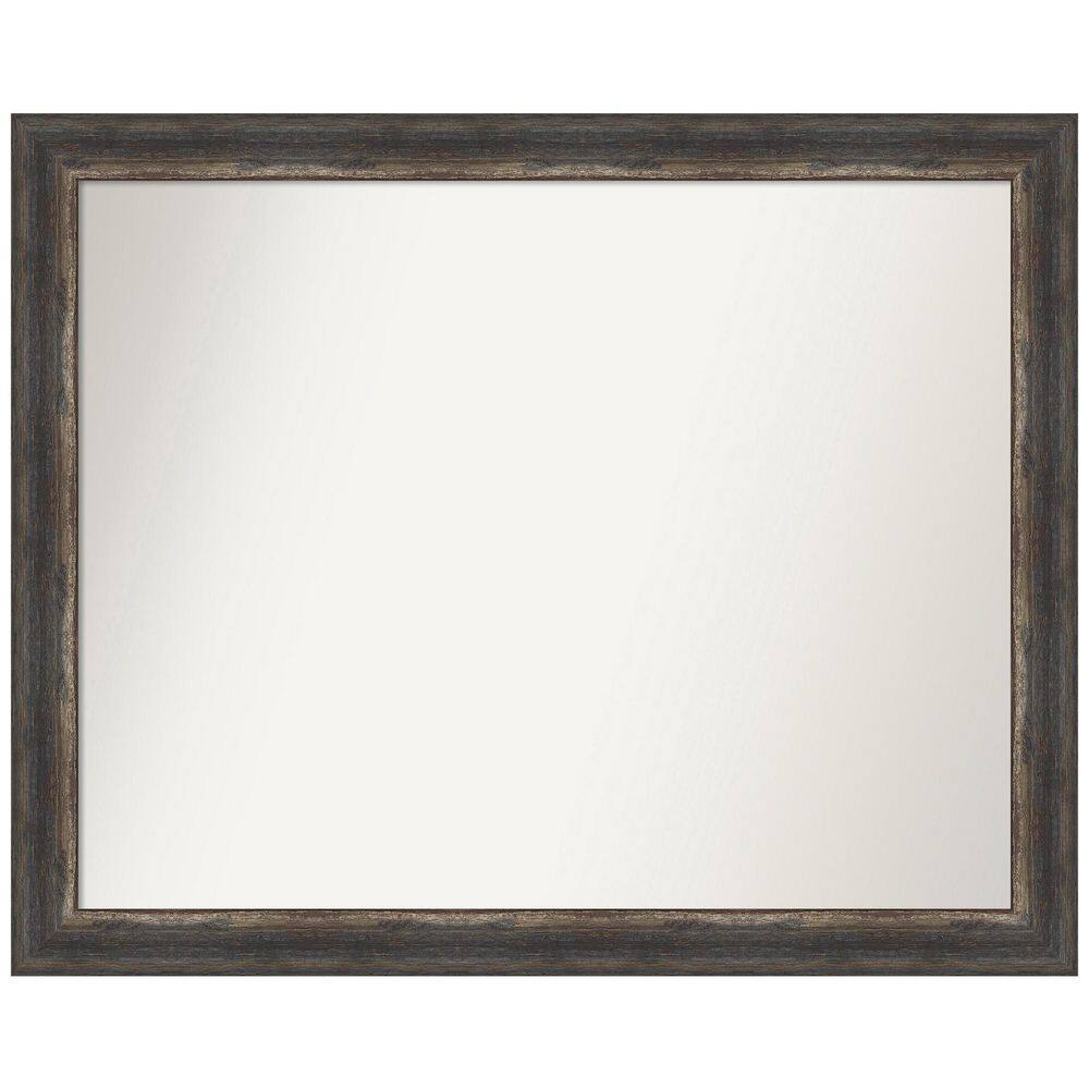 Bark Rustic Char Narrow 31.5 in. W x 25.5 in. H Non-Beveled Bathroom Wall Mirror in Black price history on PriceWatchPro