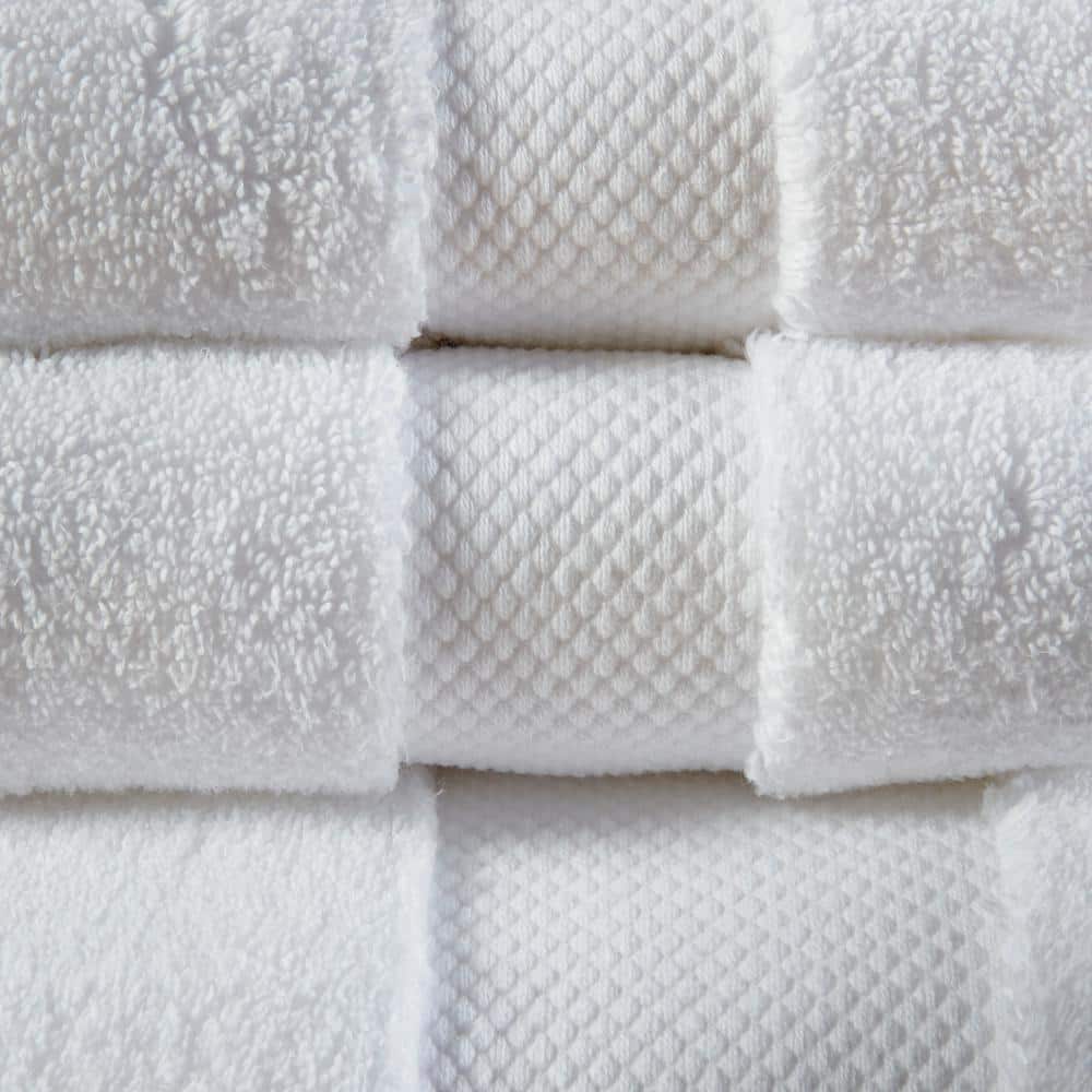 Oversized White Cotton Hand Washcloth Set of Six
