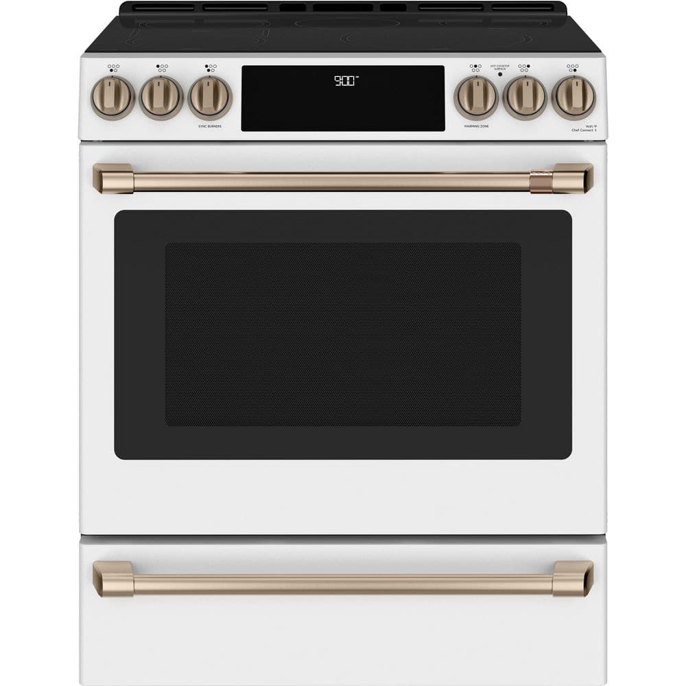 30 in. 5 Burner Element Slide-In Smart Induction Range with Convection Oven in Matte White, Self Clean price history on PriceWatchPro
