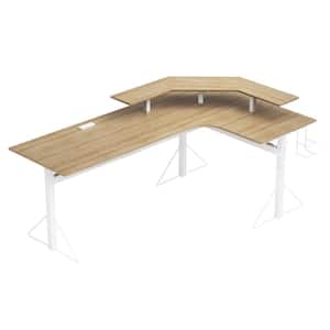 78 in. H Natural/White L-Shaped Computer Gaming Desk with Shelf