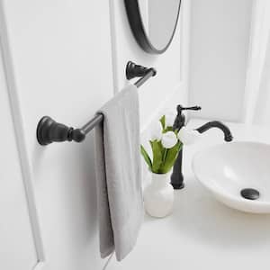 2-Piece Bath Hardware Set Accessories Set with 18 in. Towel Bar and Toilet Paper Holder Towel Ring in Oil Rubbed Bronze