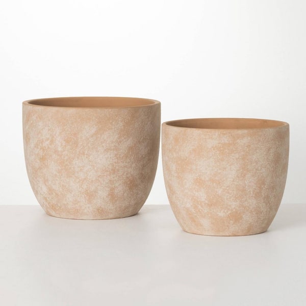 SULLIVANS 11.25 in. and 10 in. Rustic Indoor/Outdoor Pot Set of 2