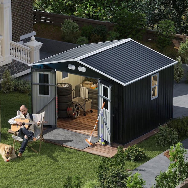 10 ft. W x 8 ft. D Outdoor Waterproof Metal Storage Shed with