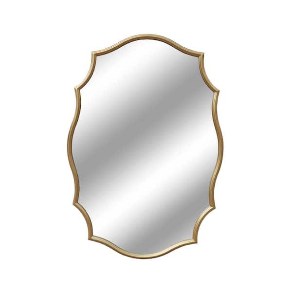 Gold 23.6 in. W x 33.7 in. H Modern Quatrefoil Metal Framed Wall Mirror