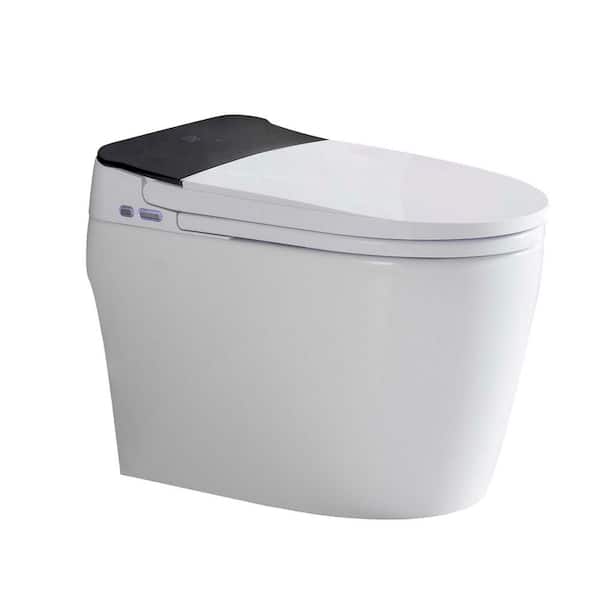 Unbranded 16.5 in. White Elongated Smart Toilet Bowl with Heated Bidet Seat, Intelligent Toilet, Feet Sensor, Auto Open Seat