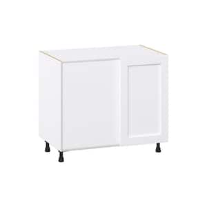 Mancos Bright White Shaker Assembled Magick Corner Blind Base Kitchen Cabinet (39 in. W x 34.5 in.H x 24 in. D)