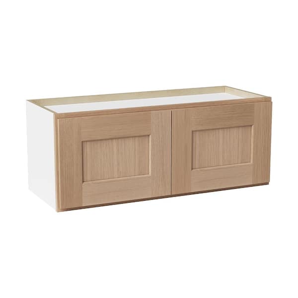 30 in. W x 12 in. D x 12 in. H Ready to Assemble Solid Wood Shaker Wall Kitchen Cabinet in Oak