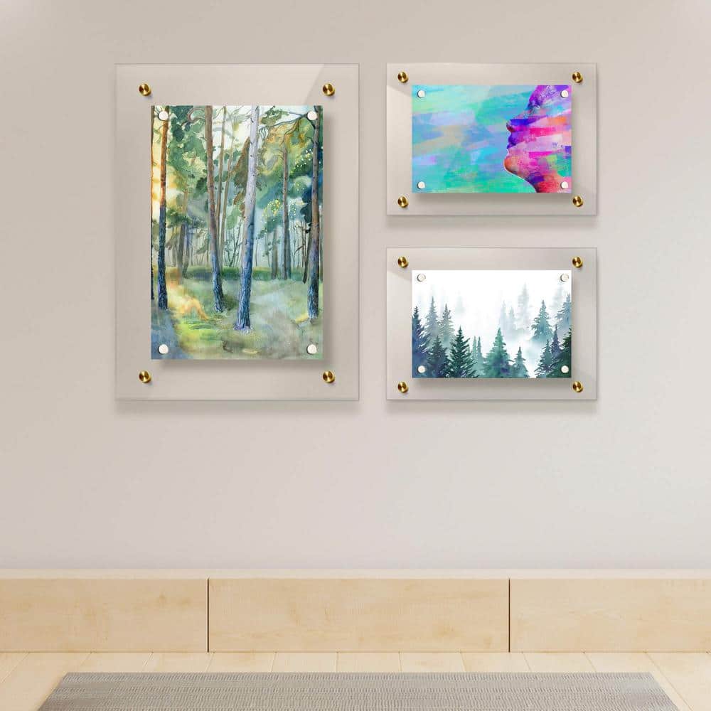 Gold Acrylic Floating Wall Frame for 16x20 Photos