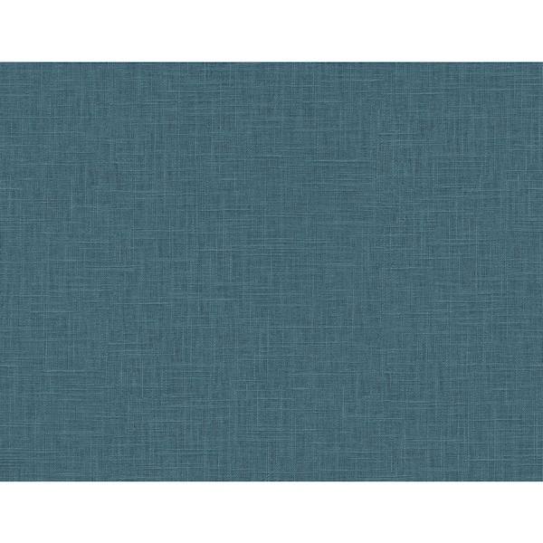 Seabrook Designs 60.75 sq. ft. Electric Blue Myrna Linen Embossed Vinyl Unpasted Wallpaper Roll