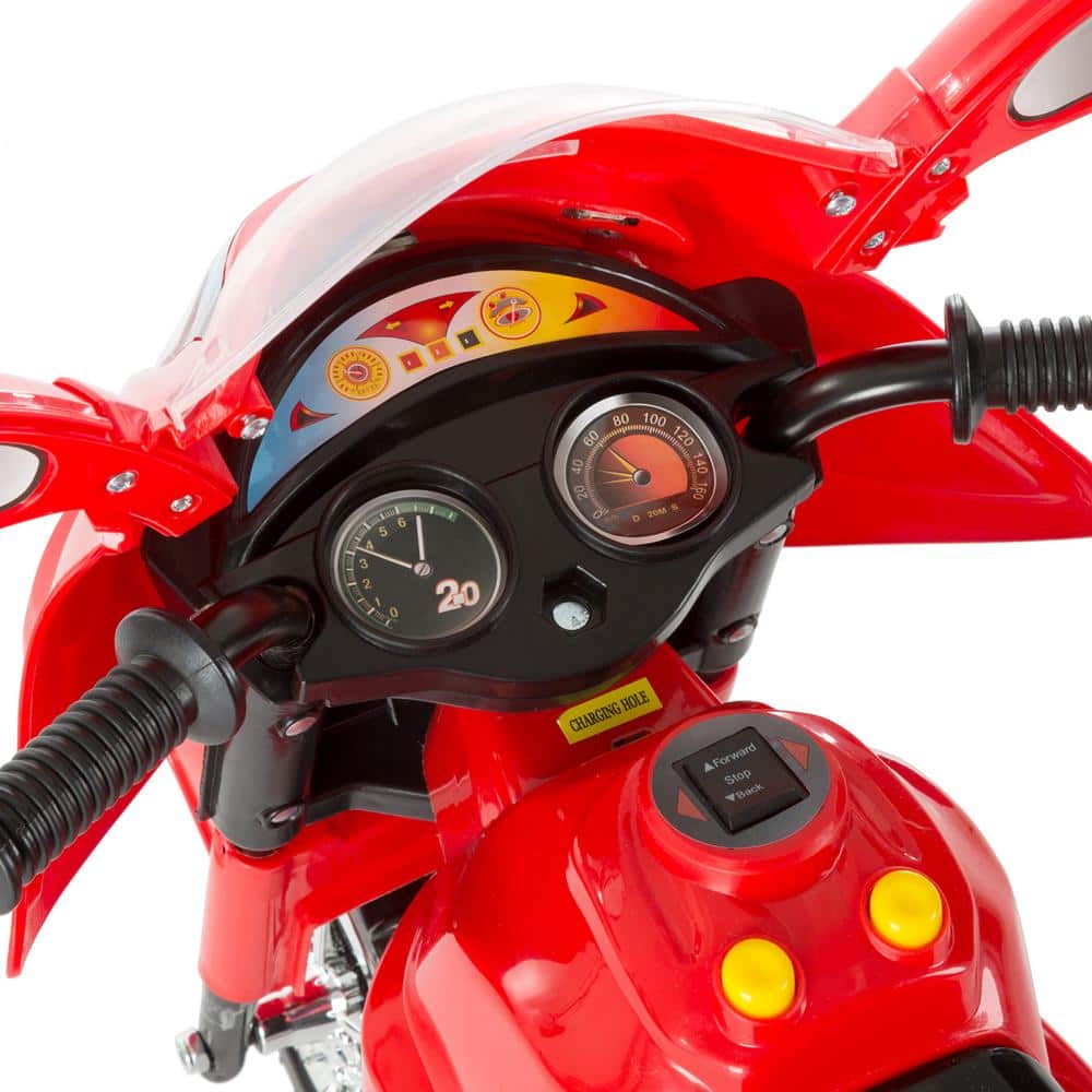 Red 6-Volt Kids Electric Ride-On Motorcycle with Sounds