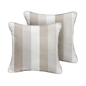 Sunbrella Direction Linen Square Indoor/Outdoor Corded Throw Pillow (2-Pack)