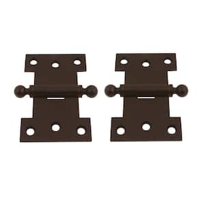 2-1/2 in. x 4 in. Solid Brass Oil-Rubbed Bronze Parliament Hinge with Ball Finials (1-Pair)