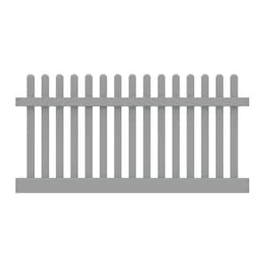 Kettle Straight 4 ft. H x 8 ft. W Gray Vinyl Picket Fence Panel (Unassembled)
