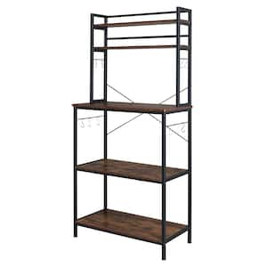 Brown 5+-Shelf Metal 31.5 in. W Baker's Rack