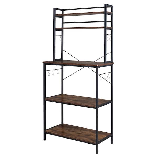 Brown 5+-Shelf Metal 31.5 in. W Baker's Rack