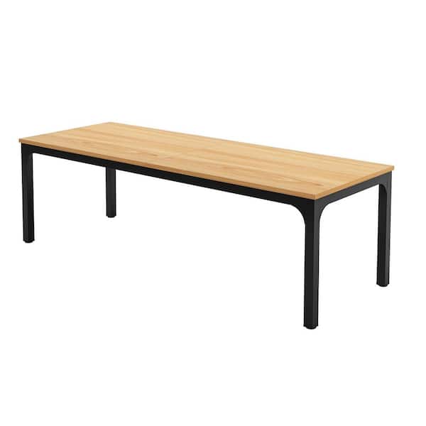 BYBLIGHT Roesler Light Brown Wood 78.7 in. 4 Leg Dining Table Kitchen Table for Dining Room Living Room, Seats 6-8