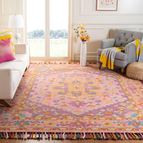 Aspen 10 ft. x 14 ft. Pink/Violet Oriental Area Rug