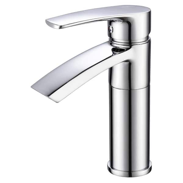 Eisen Home Ariana Single-Handle Single-Hole Bathroom Faucet with Swivel Spout in Polished Chrome