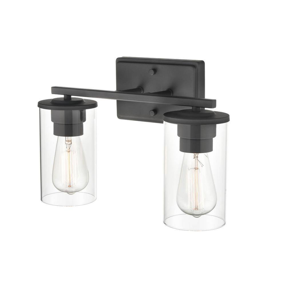 Verlana Matte Black Cylinder Outdoor Vanity Light