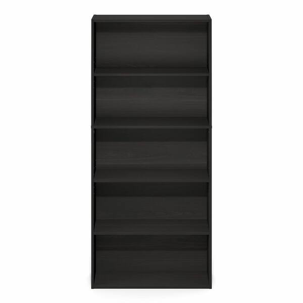 Furinno JAYA 52.6 in. Tall Espresso Wood 5-Shelf Tall Bookcase