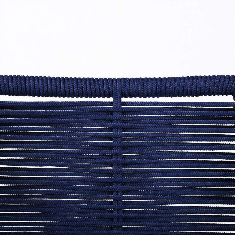 Clip 22" Blue Steel and Rope Armless Side Chairs - Set of 2
